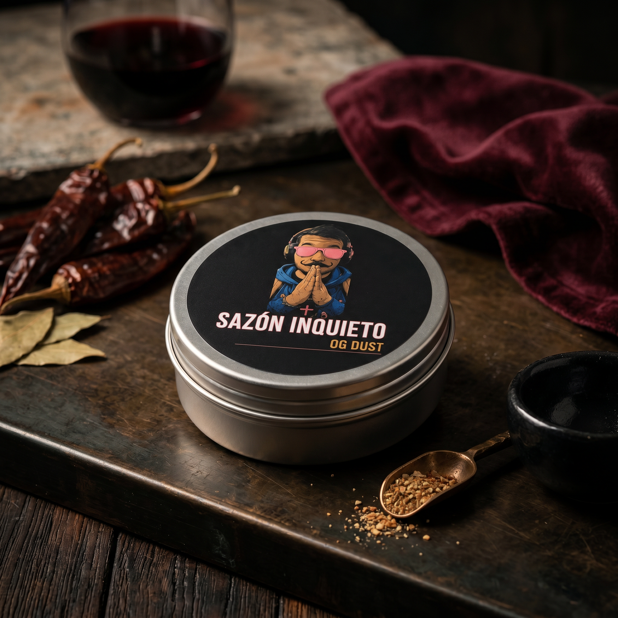 OG Dust — Sazón Inquieto citrus-forward finishing blend, tin (La Fina)